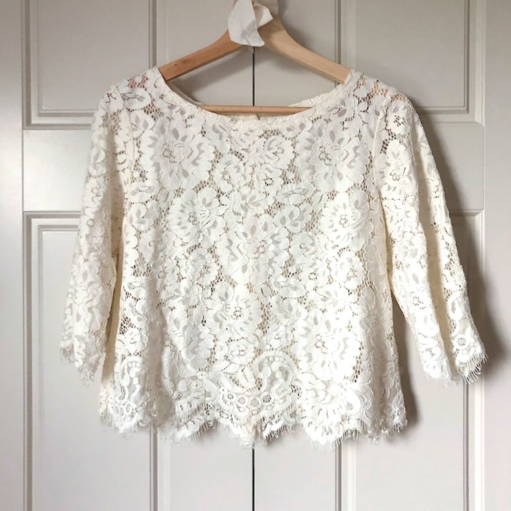 ✨ HP ✨Club Monaco Leatrice Lace Blouse - Picture 7 of 11